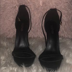 Black Open-toed Sandal Heels